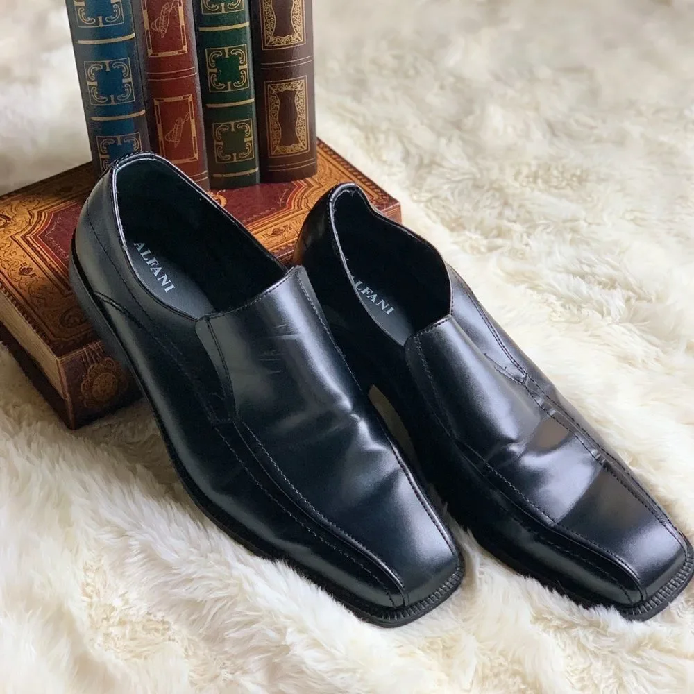𝅺Alfani Ascher Mens‎ Black Slip on Loafers
